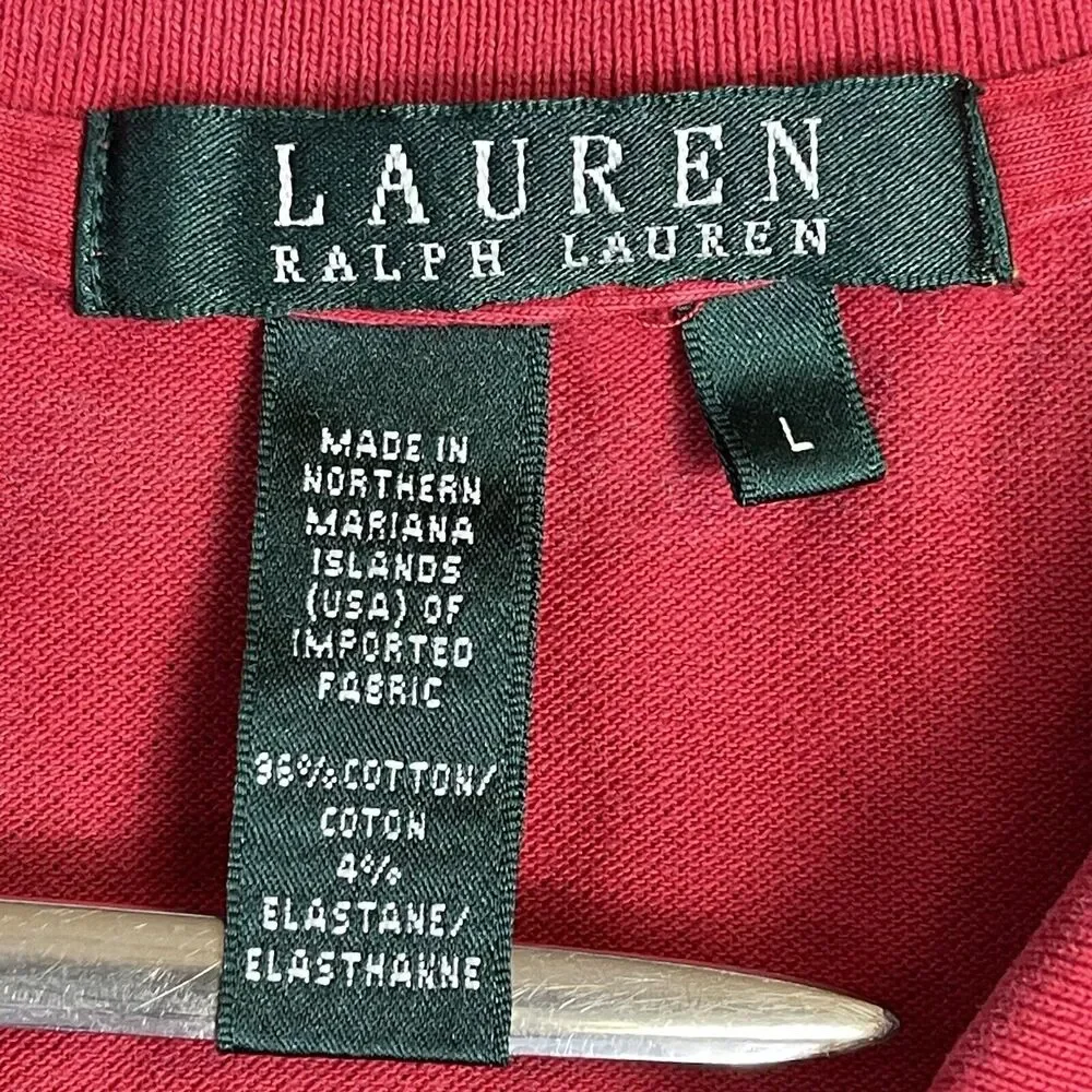 Lauren Ralph Lauren Polo Shirt Mens Large Red Black‎ Label Golfing Polo Adult
